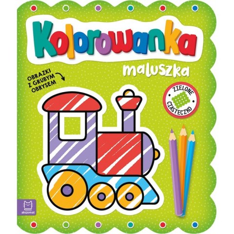 Kolorowanka maluszka. Obrazki z grubym obrysem. Zielone ciasteczko Kolorowanka maluszka. Obrazki z grubym obrysem. Zielone ciasteczko
