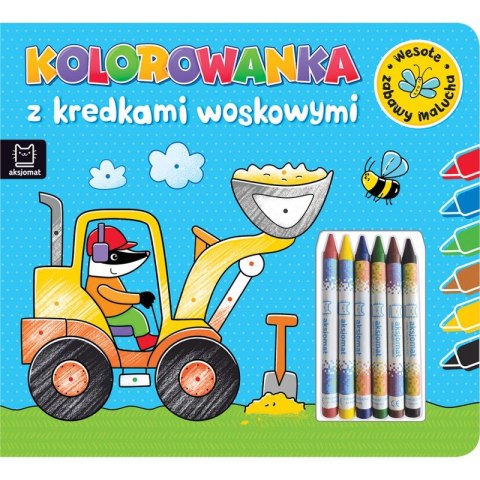 Kolorowanka z kredkami woskowymi. Wesołe zabawy malucha. Książeczka niebieska Kolorowanka z kredkami woskowymi. Wesołe zabawy malucha. Książeczka niebieska