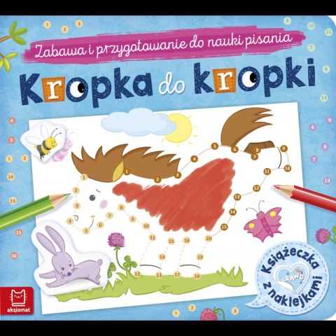 Kropka do kropki. Książeczka z naklejkami. Zabawa i przygotowanie do nauki pisania Kropka do kropki. Książeczka z naklejkami. Zabawa i przygotowanie do nauki pisania