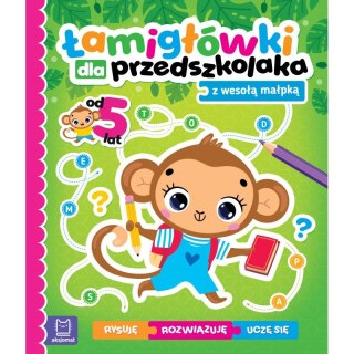 Łamigłówki dla przedszkolaka z wesołą małpką. Rysuję - rozwiązuję - uczę się. Od 5 lat