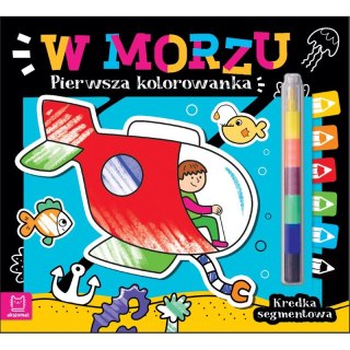 Pierwsza kolorowanka. W morzu. Kredka segmentowa