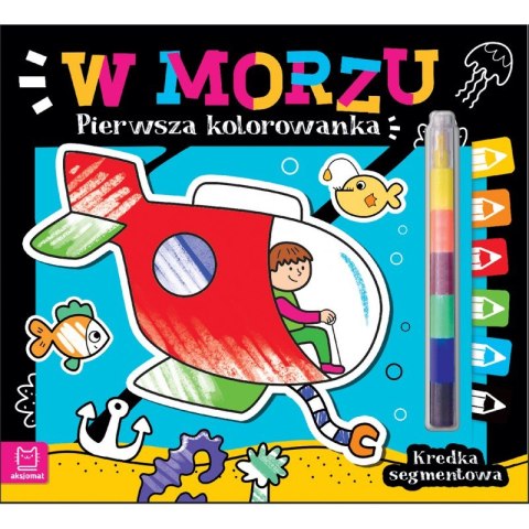 Pierwsza kolorowanka. W morzu. Kredka segmentowa Pierwsza kolorowanka. W morzu. Kredka segmentowa