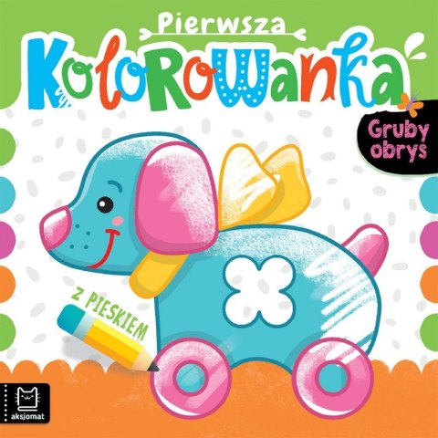 Pierwsza kolorowanka z pieskiem. Gruby obrys Pierwsza kolorowanka z pieskiem. Gruby obrys