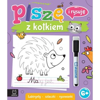 Piszę i rysuję z kotkiem. Labirynty, szlaczki, rysowanki. Ścieralny pisak