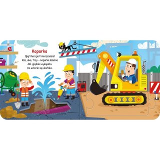 Pojazdy na budowie. Duże puzzle