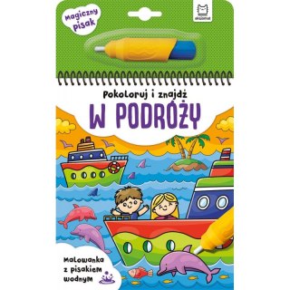 Pokoloruj i znajdź w podróży. Malowanka z pisakiem wodnym