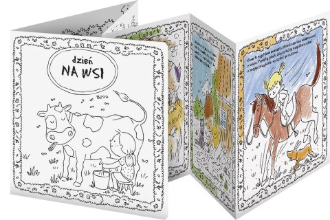 Książeczka - kolorowanka "Dzień na wsi", Monumi Książeczka - kolorowanka "Dzień na wsi", Monumi