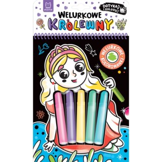 Welurkowe królewny. Dotykaj i koloruj