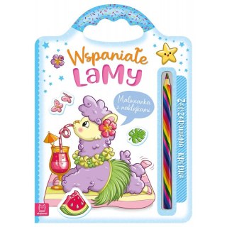 Wspaniałe lamy. Malowanka z naklejkami. Zaczarowana kredka