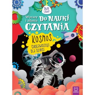 Wyrazy i zdania do nauki czytania. Duże litery. Kosmos. Ciekawostki dla dzieci