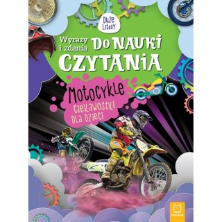 Wyrazy i zdania do nauki czytania. Duże litery. Motocykle.Ciekawostki dla dzieci.