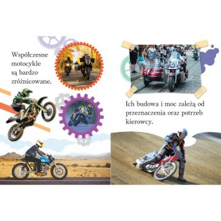 Wyrazy i zdania do nauki czytania. Duże litery. Motocykle.Ciekawostki dla dzieci.