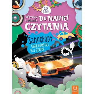 Wyrazy i zdania do nauki czytania. Duże litery. Samochody. Ciekawostki dla dzieci