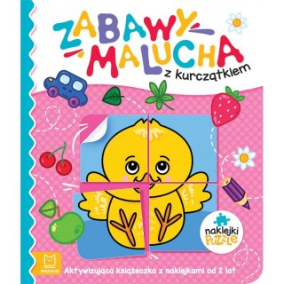 Zabawy malucha z kurczątkiem. Aktywizująca książeczka z naklejkami puzzlami