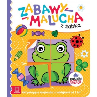 Zabawy malucha z żabką. Aktywizująca książeczka z naklejkami puzzlami