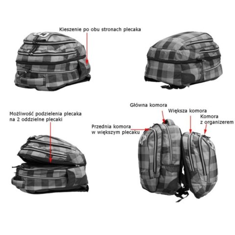COOLPACK - COMBO - PLECAK MŁODZIEŻOWY 2 w 1 - Rubin