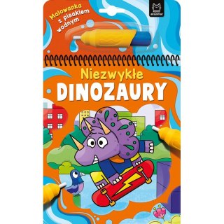 Malowanka z pisakiem wodnym. Niezwykłe dinozaury