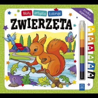 Mały artysta koloruje zwierzęta