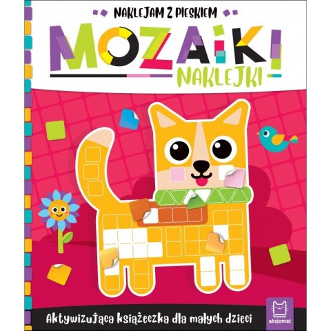 Mozaiki naklejki. Aktywizująca książeczka dla małych dzieci. Naklejam z pieskiem