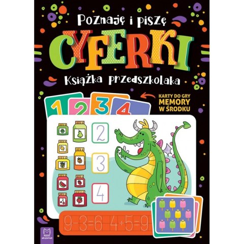 Poznaję i piszę cyferki. Książka przedszkolaka. Karty do gry memory w środku Poznaję i piszę cyferki. Książka przedszkolaka. Karty do gry memory w środku