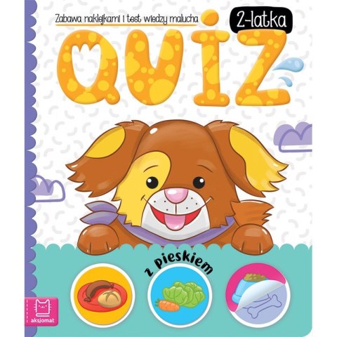 Quiz 2-latka z pieskiem. Zabawa naklejkami i test wiedzy malucha Quiz 2-latka z pieskiem. Zabawa naklejkami i test wiedzy malucha