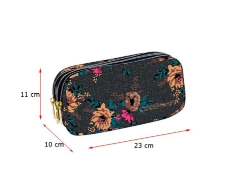 COOLPACK - PRIMUS - SASZETKA POTRÓJNA - Grey denim flowers - prostokątna COOLPACK - PRIMUS - SASZETKA POTRÓJNA - Grey denim flowers - prostokątna