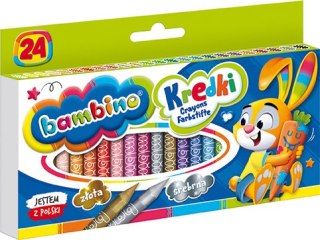 Kredki BAMBINO 24 kolory + temperówka ZWIERZAKI UCZNIAKI do szkoły wyprawka