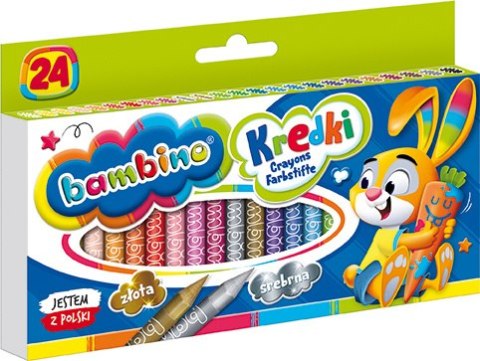 Kredki BAMBINO 24 kolory + temperówka ZWIERZAKI UCZNIAKI do szkoły wyprawka Kredki BAMBINO 24 kolory + temperówka ZWIERZAKI UCZNIAKI do szkoły wyprawka
