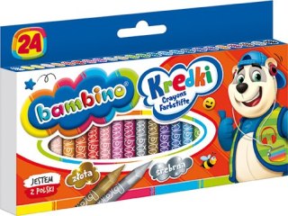 Kredki BAMBINO 24 kolory + temperówka ZWIERZAKI UCZNIAKI do szkoły wyprawka