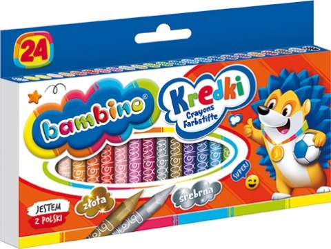 Kredki BAMBINO 24 kolory + temperówka ZWIERZAKI UCZNIAKI do szkoły wyprawka Kredki BAMBINO 24 kolory + temperówka ZWIERZAKI UCZNIAKI do szkoły wyprawka