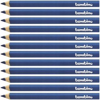 Kredki BAMBINO trójkątne w oprawie drewnianej granatowy 12 sztuk