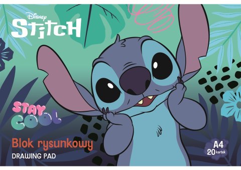 Blok rysunkowy A4 20 kartek okładka kredowana 80 g/m2 STITCH Blok rysunkowy A4 20 kartek okładka kredowana 80 g/m2 STITCH