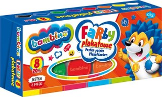 Farby plakatowe 8 kolorów 20 ml ZWIERZAKI UCZNIAKI