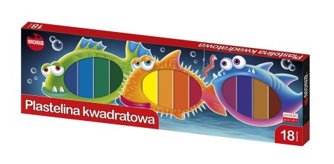 Plastelina kwadratowa 18 kolorów 18 g Plastelina kwadratowa 18 kolorów 18 g