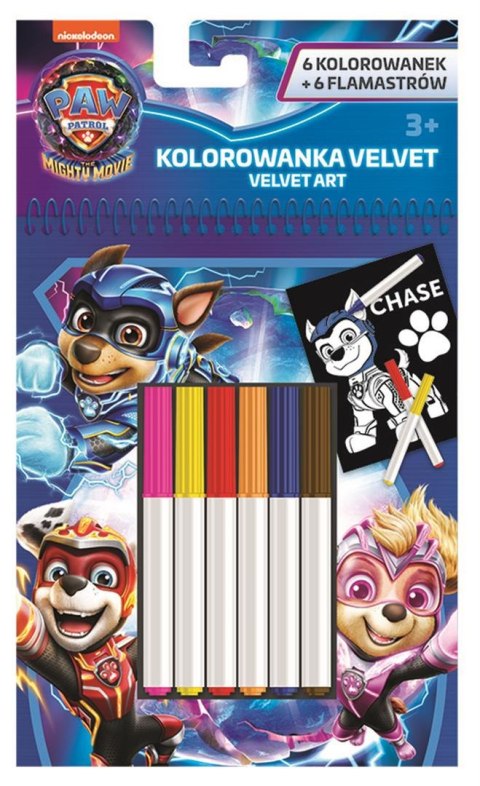 Zestaw aksamitnych kolorowanek z flamastrami 12 elementów PSI PATROL Zestaw aksamitnych kolorowanek z flamastrami 12 elementów PSI PATROL