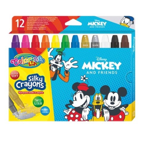 DISNEY COLORINO - KREDKI ŚWIECOWE ŻELOWE W SZTYFCIE 12 KOL - MICKEY