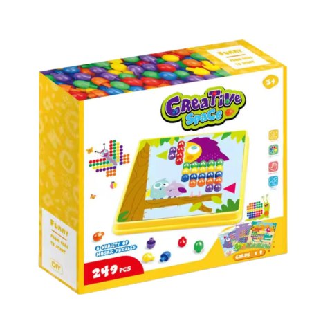 Układanka Guzikowa Mozaika Puzzle Klocki Edukacyjne Montessori 249 ele
