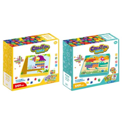 Układanka Guzikowa Mozaika Puzzle Klocki Edukacyjne Montessori 249 ele