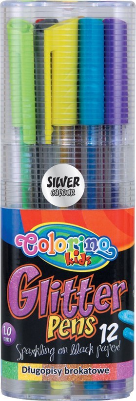 Colorino długopisy brokatowe trójkatne żelowe 12 kolorów Colorino długopisy brokatowe trójkatne żelowe 12 kolorów