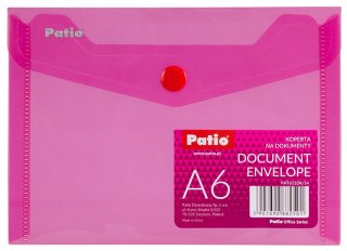 Koperta na dokumenty a6 transparentna 6 sztuk różowa