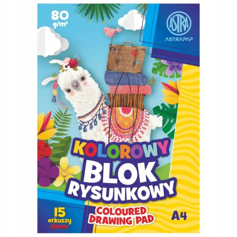 BLOK RYSUNKOWY SZKOLNY KOLOROWE KARTKI A4 80 g/m2 BLOK RYSUNKOWY SZKOLNY KOLOROWE KARTKI A4 80 g/m2