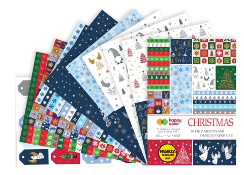 Blok CHRISTMAS z efektami, 150 g/m2, A4, 10 ark, 17 motywów, Happy Color Blok CHRISTMAS z efektami, 150 g/m2, A4, 10 ark, 17 motywów, Happy Color