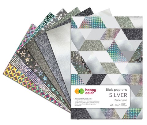 Blok SILVER, A5, 150-230g, 10 ark, Happy Color