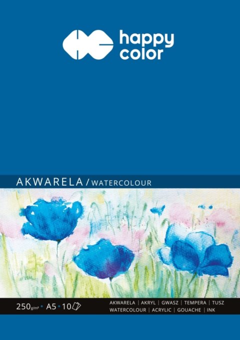 Blok akwarelowy, ART, A5, 10 ark, 250g, Happy Color Blok akwarelowy, ART, A5, 10 ark, 250g, Happy Color