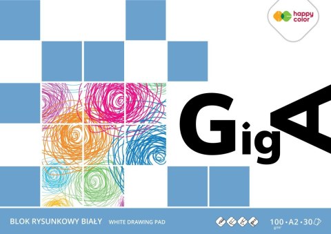 Blok techniczny GigA biały, A2, 15 ark, 250g, Happy Color Blok techniczny GigA biały, A2, 15 ark, 250g, Happy Color