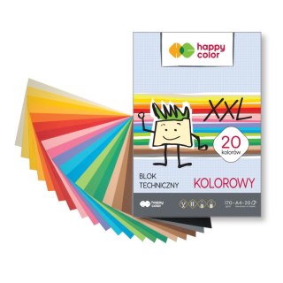 Blok techniczny kolorowy A3, 170g, 20 ark, Happy Color