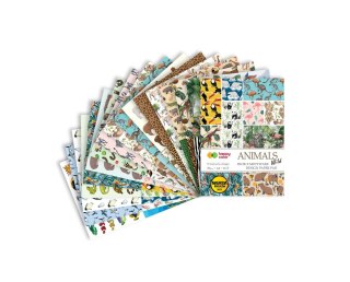 Blok z motywami ANIMALS WILD, 80g/m2, A4, 15 ark, 30 motyw, Happy Color