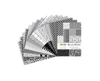 Blok z motywami Black&White, 80g/m2, A4, 15 ark, 26 motyw, Happy Color