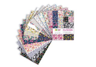 Blok z motywami FLOWERS, 80g/m2, A4, 15 ark, 25 motyw, Happy Color