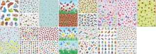 Blok z motywami GARDEN, 80g/m2, A4, 15 ark, 30 motyw., Happy Color